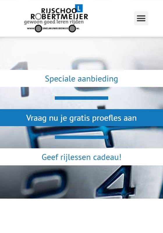 De oude website van Rijschool Robert Meijer