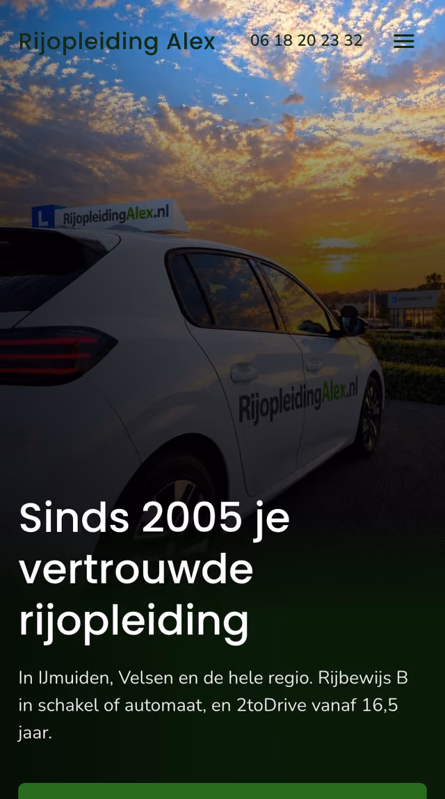 Website van Rijopleiding Alex
