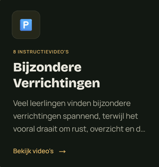 Overzichtspagina van de theoriebibliotheek met alle categorieën